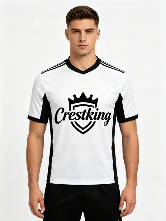 【Crestking Black & White Sport Jersey】—— Performance-Ready Style for Training & Street