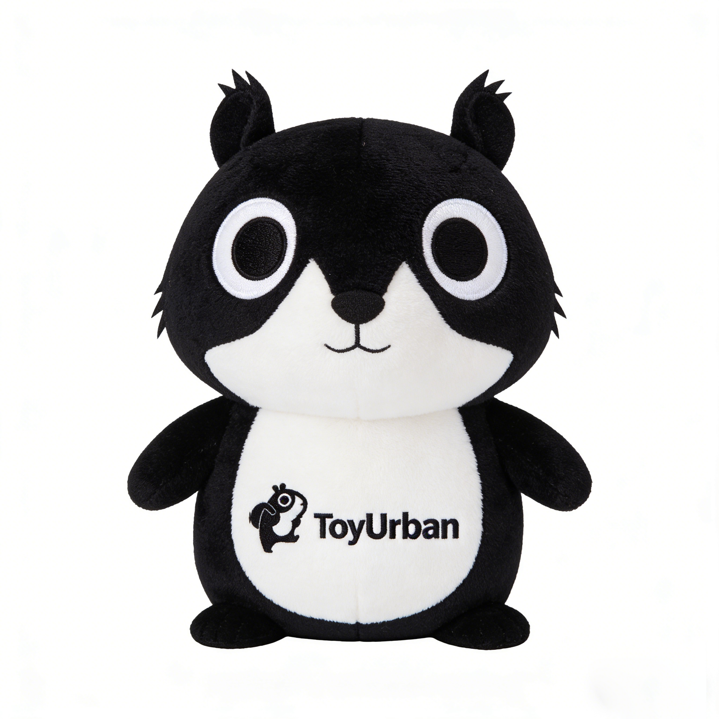 ToyUrban Cute Black & White Squirrel Plush Toy, Soft Stuffed Animal for Kids, Cuddly Plushie Pillow for Nursery, Birthday Gift for Boys & Girls, Collectible Plush for All Ages