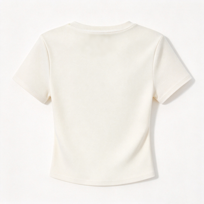 Conyoung Womens Crew Neck Short Sleeve T-Shirt, Slim Fit Cropped Basic Tee, Soft Stretchy Casual T-Shirts for Women Daily Wear