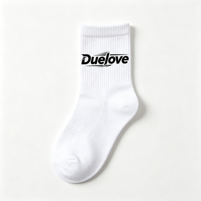 【Duelove White Mid-Calf Socks】—— Sporty & Versatile Daily Essential