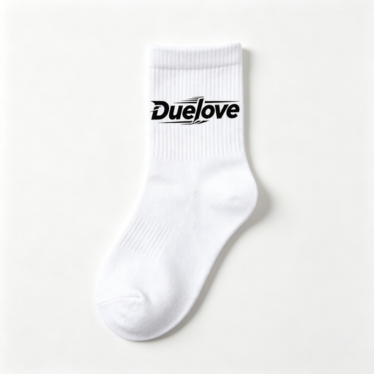 【Duelove White Mid-Calf Socks】—— Sporty & Versatile Daily Essential