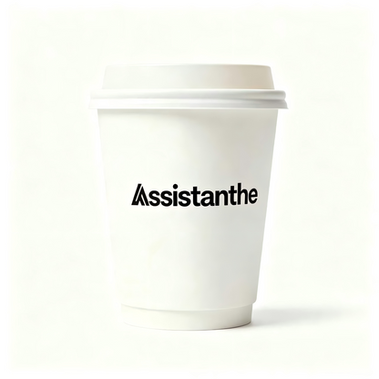 Assistanthe  Disposable Paper Coffee Cups with Lids, 12oz Insulated Hot Cups, Leak-Proof, Eco-Friendly for Coffee, Tea, Hot Chocolate, White