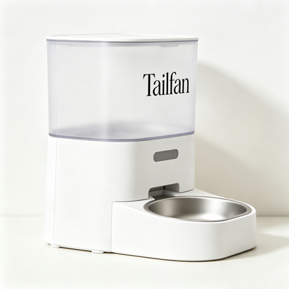 Tailfan Automatic Pet Feeder, Gravity Dry Food Dispenser with Stainless Steel Bowl, Large Capacity Pet Food Feeding Station for Cat Small Dog