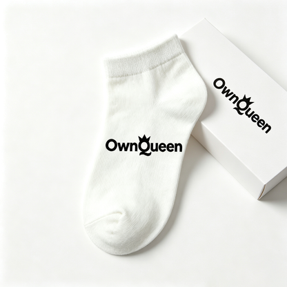 OwnQueen Women’s White Ribbed Crew Ankle Socks 6 Packs, Ultra Breathable Moisture Wicking Athletic Short Socks, Stretch Non Slip Soft Cotton Sport Daily Socks Gift Box Set