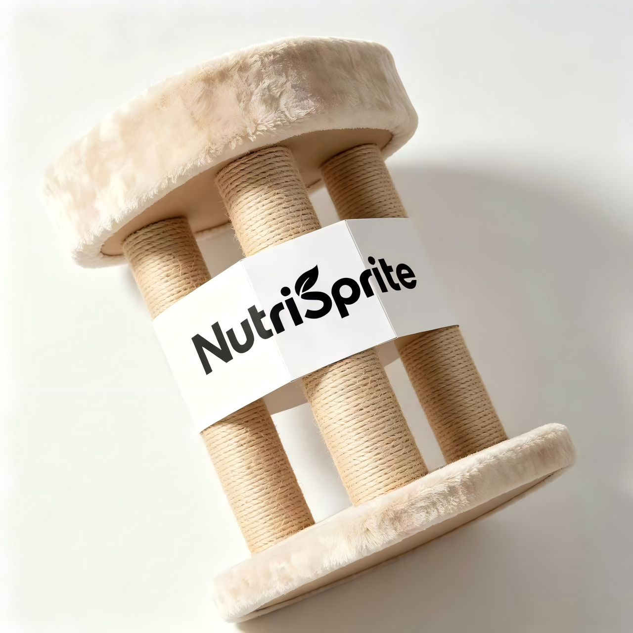 NutriSprite Cat Scratching Post Tower, Premium Sisal Cat Scratcher with Soft Plush Bed, Durable Multi-Pillar Cat Scratching Pad for Indoor Cats, Beige