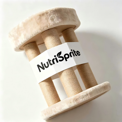 NutriSprite Cat Scratching Post Tower, Premium Sisal Cat Scratcher with Soft Plush Bed, Durable Multi-Pillar Cat Scratching Pad for Indoor Cats, Beige