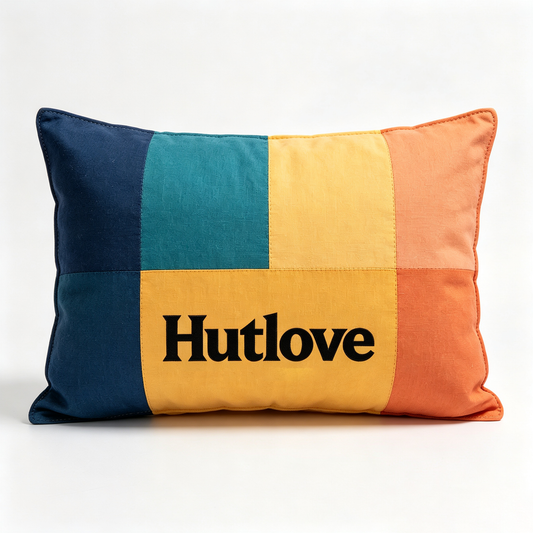 Hutlove Color Block Decorative Throw Pillow, Soft Linen Rectangular Accent Pillow for Sofa Couch Bed Living Room, Vacuum Compressed Shipment Decor Pillow