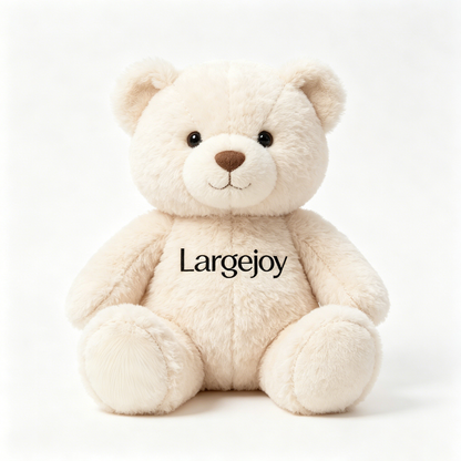 Largejoy Cream White Sitting Teddy Bear Stuffed Animal Plush Toy, Ultra Soft Fluffy Huggable Bear Plushie, Gift Box Pack Comfort Plush for Baby Shower Birthday Valentine Home Decor