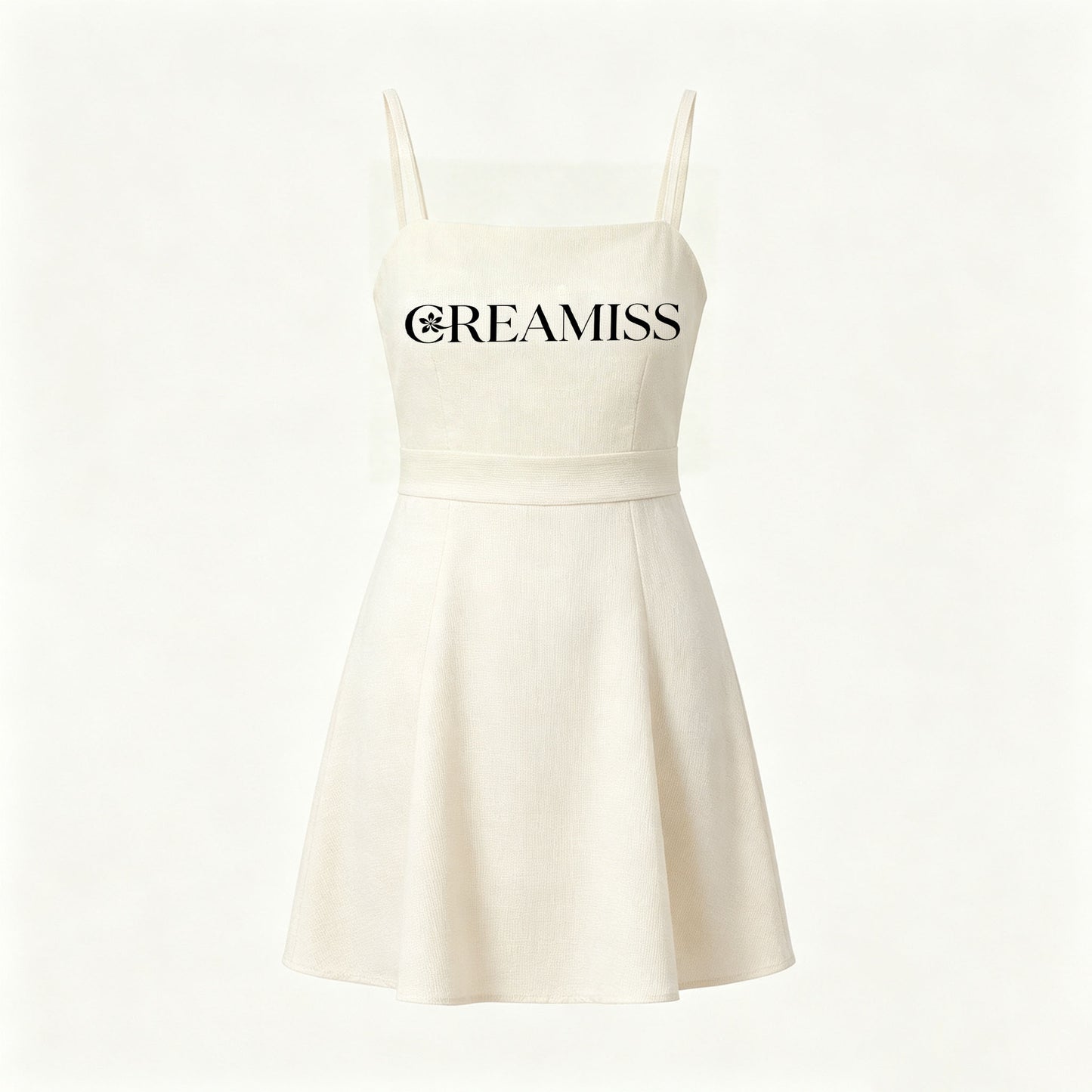 CREAMISS Sleeveless Adjustable Spaghetti Strap Mini Dress, High Waist Flare A-Line Short Sundress for Women Casual Party