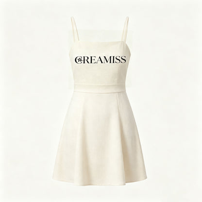 CREAMISS Sleeveless Adjustable Spaghetti Strap Mini Dress, High Waist Flare A-Line Short Sundress for Women Casual Party
