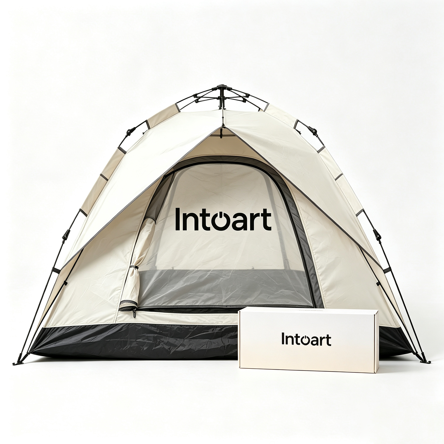 Intoart Dual Mesh Door Quick Setup Family Camping Tent, UV Protection Waterproof Lightweight Tent for Beach Hiking Picnic Travel
