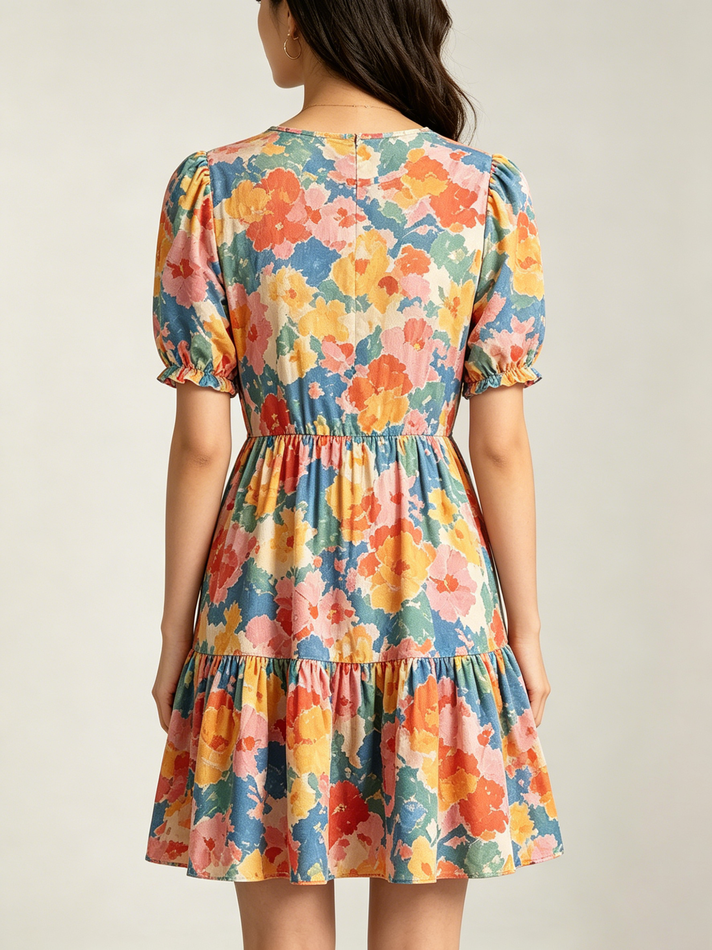 【Beauweek Floral Puff-Sleeve Dress】—— Your Go-To for Effortless Summer Style
