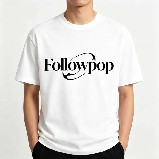 Followpop Men’s Classic Crew Neck Cotton T-Shirt, Minimal Graphic Short Sleeve Tee, Soft Breathable Loose Fit Casual Top for Daily Workout Streetwear
