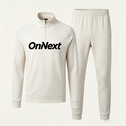 OnNext Men’s Quarter Zip Tracksuits 2 Piece Set Soft Breathable Athletic Jogger Outfit Casual Daily Running Sweat Suit