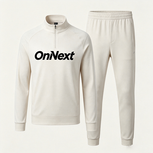 OnNext Men’s Quarter Zip Tracksuits 2 Piece Set Soft Breathable Athletic Jogger Outfit Casual Daily Running Sweat Suit