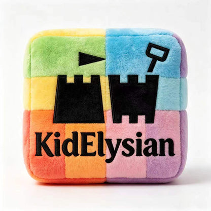 KidElysian Rainbow Plush Castle Design Soft Stuffed Plush Toy, Cute Squishy Decorative Cushion for Kids Bedroom, Nursery, Home Sofa