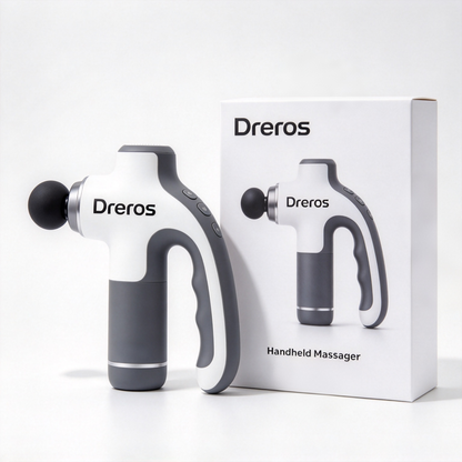 Dreros Handheld Massage Gun, Rechargeable Deep Tissue Muscle Massager, Portable Electric Body Massager for Back Neck Leg Relief for Home Gym Office