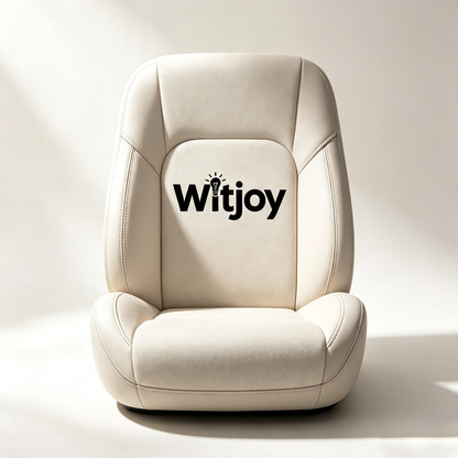 Witjoy Premium Beige Faux Leather Vehicle Seat Cushion, Ergonomic Support Car Seat Pad for SUV Truck Sedan, Comfort Back & Hip Pressure Relief Seat Cover