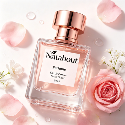 Natabout Women’s Floral Eau de Parfum, Long Lasting Romantic Floral Scent Perfume, Elegant Glass Bottle Fragrance Gift for Her Daily Date Wedding