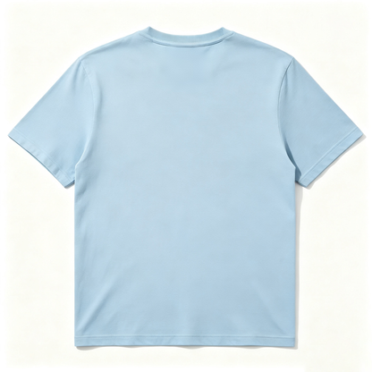 Bottlelf Men's Short Sleeve Crew Neck T-Shirt, Solid Light Blue Basic Tee, Soft Breathable Cotton Casual T Shirt for Daily Wear Outdoor Activity