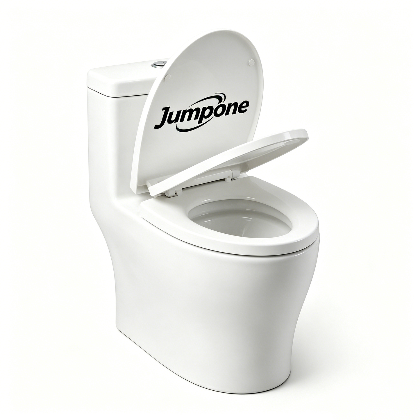 Jumpone One-Piece Toilet, High Efficiency Dual Flush, Soft-Close Seat, Modern Elongated Bowl, White Ceramic Bathroom Toilet