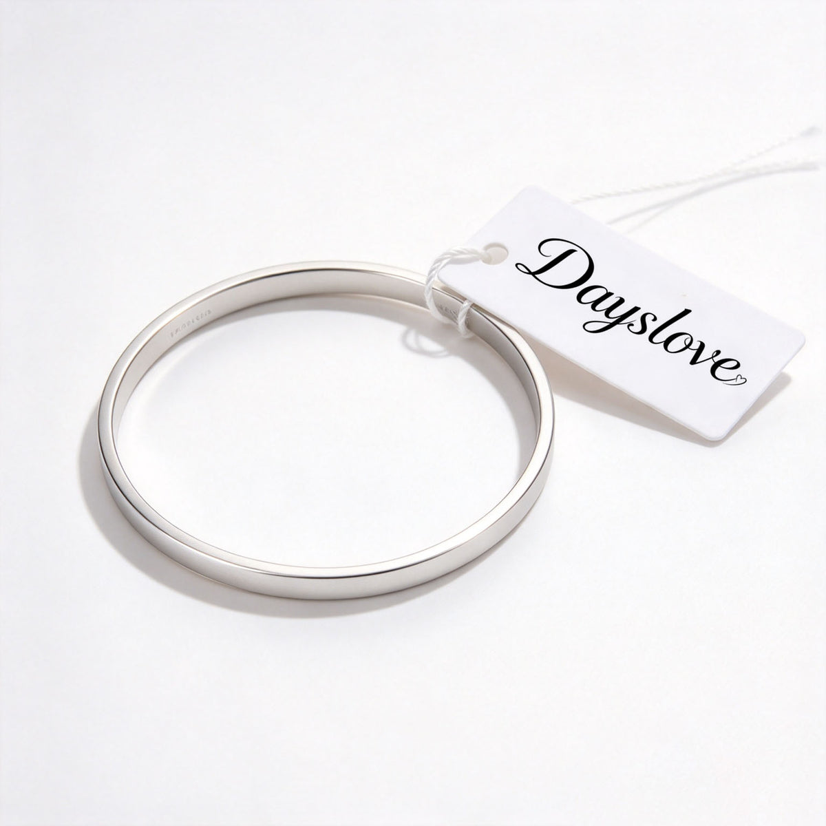 Dayslove Classic Bangle Bracelet, Minimalist Polished Silver-Tone Cuff Bangle, Elegant Smooth Metal Bracelet Jewelry Gift for Women Daily Wear