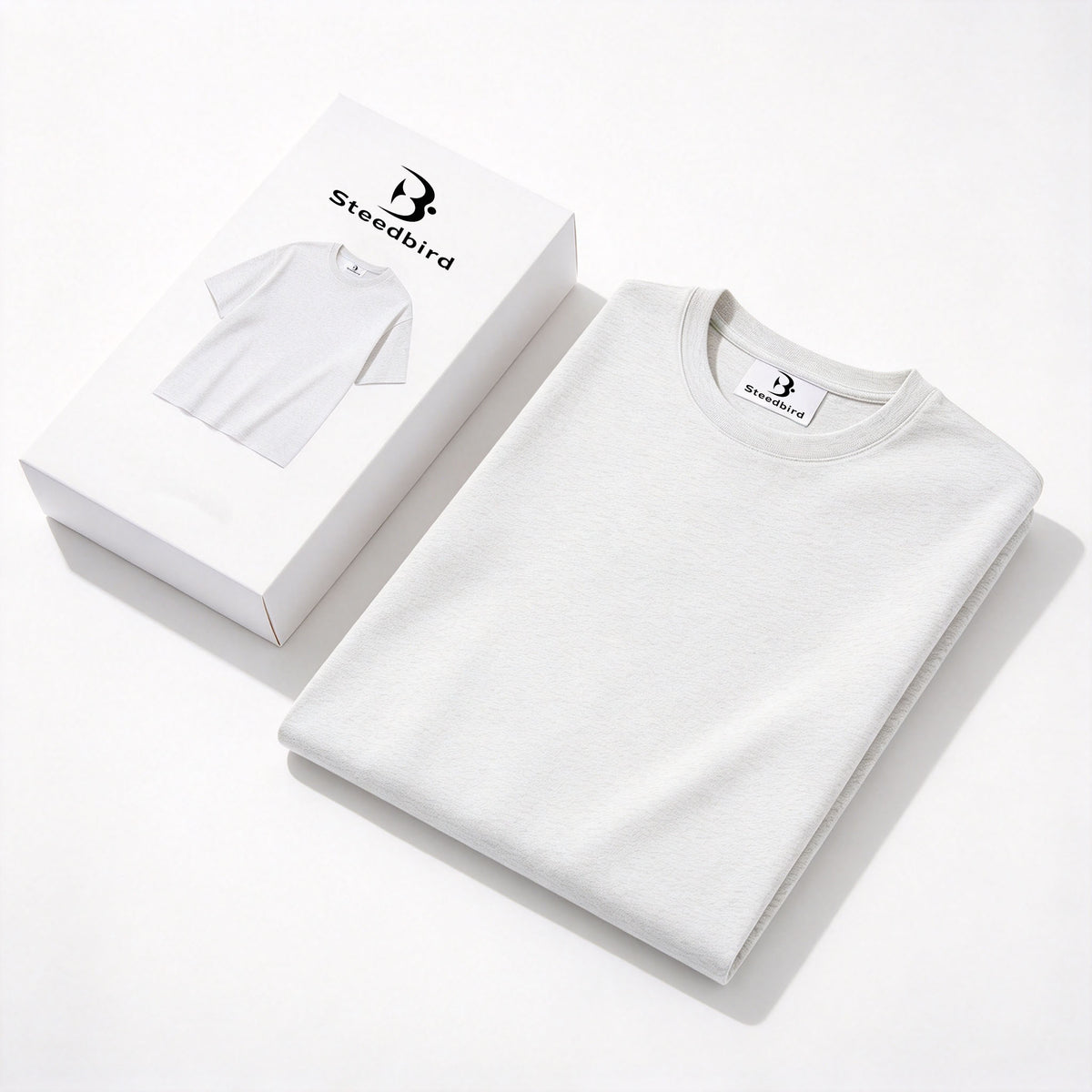 Steedbird Classic Crew Neck Cotton t-shirt, Soft Heather Gray Short Sleeve Tee, Versatile Solid Casual Unisex Tops for Daily Wear