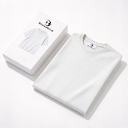 Steedbird Classic Crew Neck Cotton t-shirt, Soft Heather Gray Short Sleeve Tee, Versatile Solid Casual Unisex Tops for Daily Wear