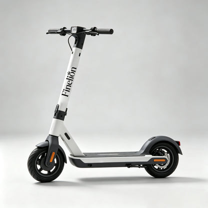 Finelion Foldable Electric Scooter for Adults, Long Range Commuter E-Scooter with LED Headlight & Rear Brake Light, Anti-Slip Deck Shock Absorbing Electric Kick Scooter for Urban Daily Travel