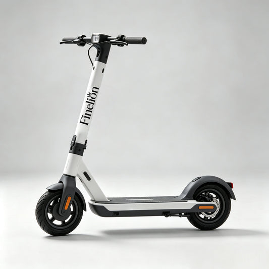 Finelion Foldable Electric Scooter for Adults, Long Range Commuter E-Scooter with LED Headlight & Rear Brake Light, Anti-Slip Deck Shock Absorbing Electric Kick Scooter for Urban Daily Travel