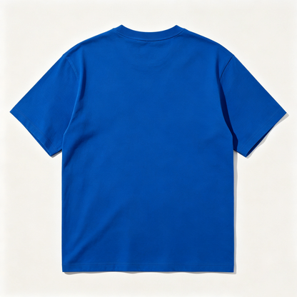 FiveSlow Men's Short Sleeve Crew Neck T-Shirt, Solid Bright Blue Basic Casual Tee, Soft Breathable Cotton T Shirt for Daily Wear Outdoor Activities