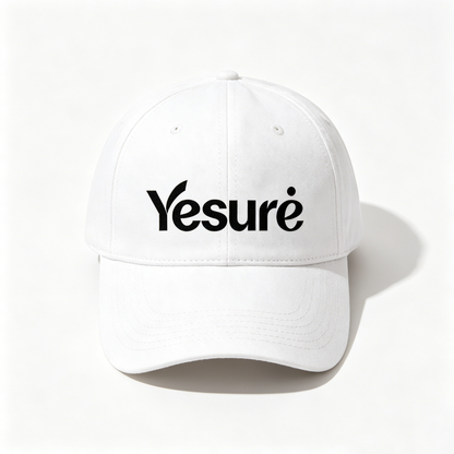 Yesure Classic Cotton Baseball Cap, Unisex Low Profile Dad Hat, Adjustable Curved Brim Sun Hat for Daily Outdoor Sports, White