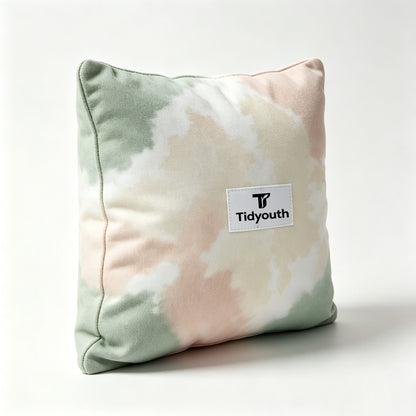 Tidyouth Decorative Throw Pillow, Soft Pastel Tie-dye Square Accent Pillow, Plush Cushion for Sofa, Couch, Bedroom, Living Room Home Decor
