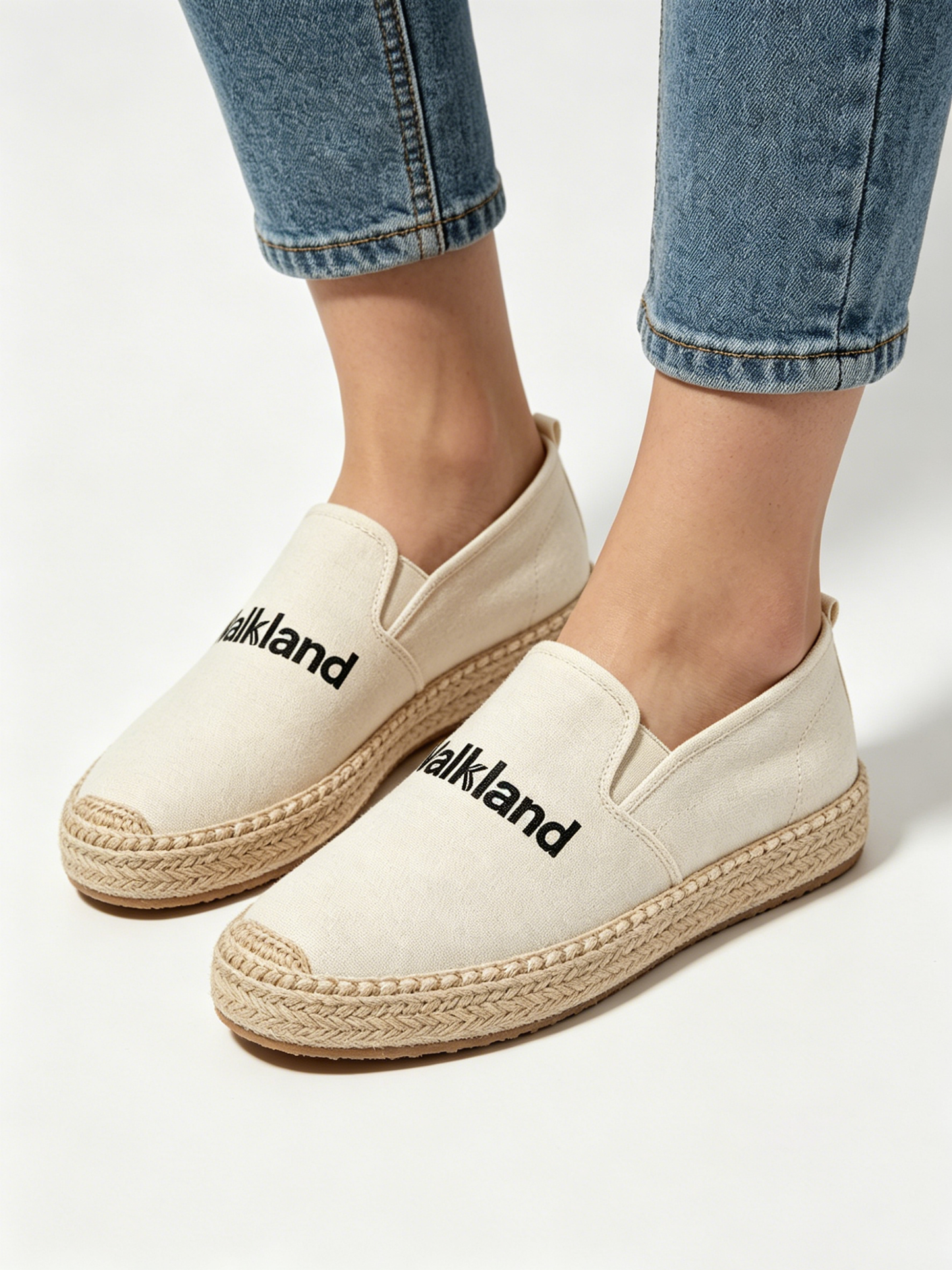 Walkland Women’s Canvas Espadrille Slip-On Shoes, Casual Comfort Flats, Breathable Hemp Rope Sole, Lightweight Loafers for Everyday & Summer Wear