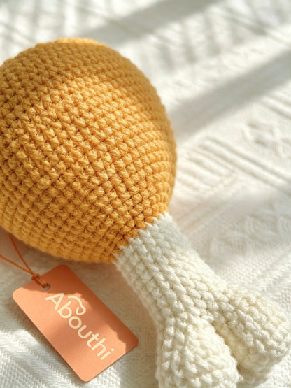 Abouthi Knitted Drumstick Dog Toy, Durable Crochet Chicken Leg Puppy Chew Toy, Soft Plush Interactive Pet Toy for Small Medium Dogs, Stress Relief Dog Teething Toy