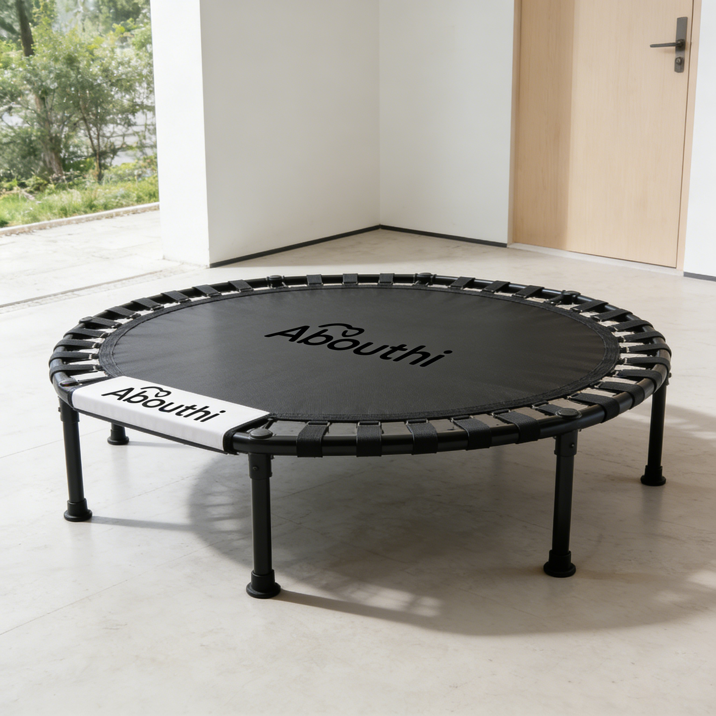 Abouthi Mini Trampoline for Adults & Kids, Quiet Indoor Rebounder for Fitness, Foldable Small Exercise Trampoline for Home Workout
