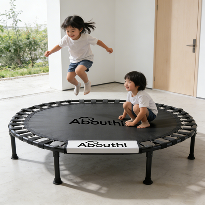 Abouthi Mini Trampoline for Adults & Kids, Quiet Indoor Rebounder for Fitness, Foldable Small Exercise Trampoline for Home Workout