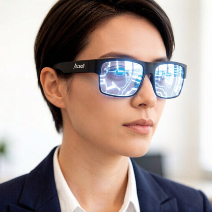 Aceall Smart Glasses, Bluetooth Audio Sunglasses with Open Ear Sound, UV Protection & Blue Light Blocking, 8H Battery Touch Control Smart Eyewear for Men Women Office, Driving, Sports