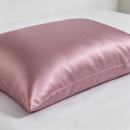 Acelive Luxury Satin Cover Bed Pillow with Removable Washable Cover, Soft Support Sleep Pillow for Hair & Skin, Standard Size