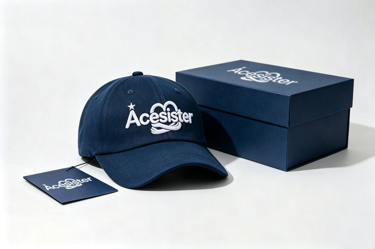 Acesister Baseball Cap, Acesister Embroidered Logo Adjustable Dad Hat, Classic Casual Sun Hat for Men Women, Gift Box Included