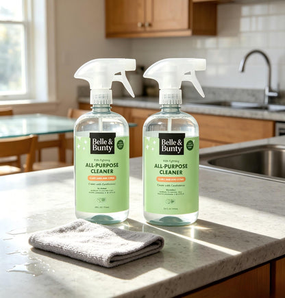 Belle & Bunty All Purpose Cleaner, Clary Sage & Citrus Scent, 24 FL OZ (710mL), Multi Surface Household Cleaning Spray, No Added Synthetic Fragrances, Dyes, Alcohol, Parabens & SLS/SLES for Kitchen, Bathroom, Countertop