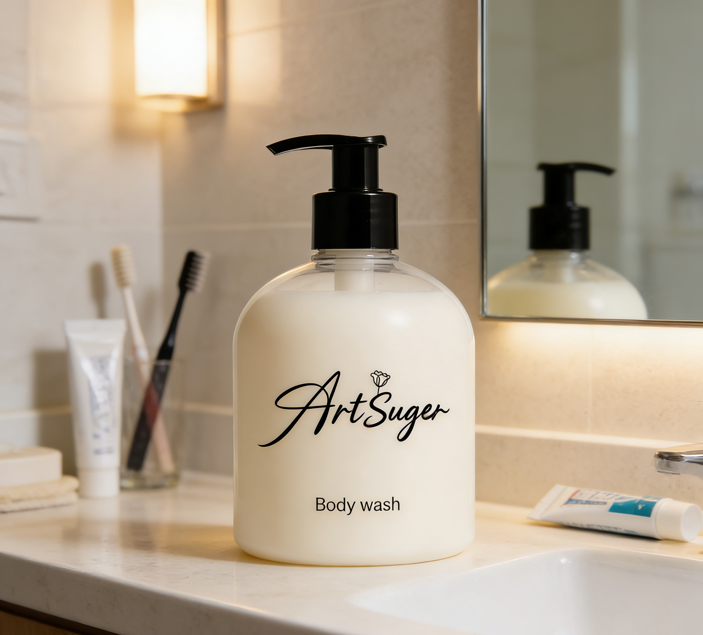 【ArtSuger Floral Logo Body Wash】—— Elevate Your Daily Shower into a Luxurious Ritual