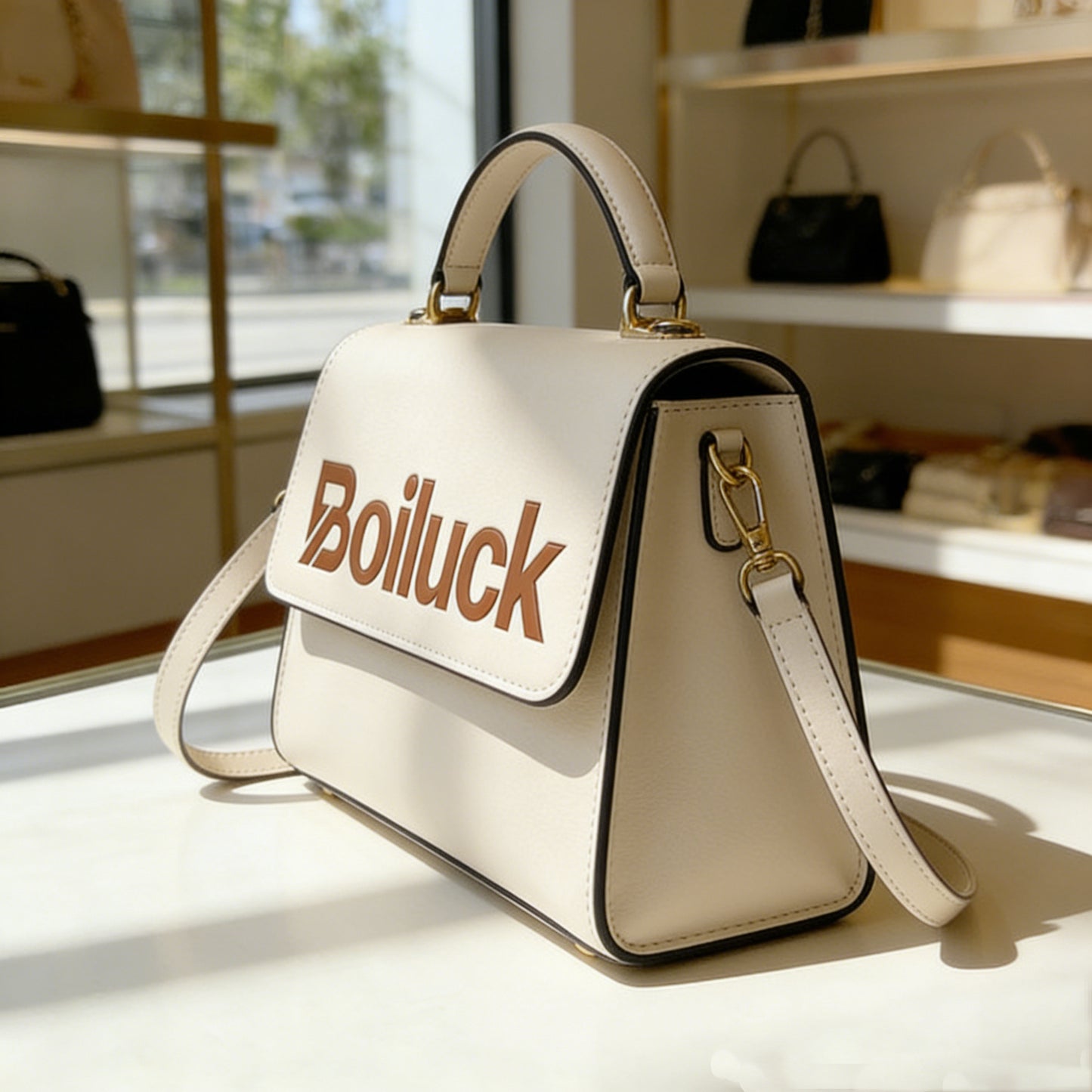 【Boiluck Creamy Structured Handbag】—— Elegance Meets Everyday Functionality