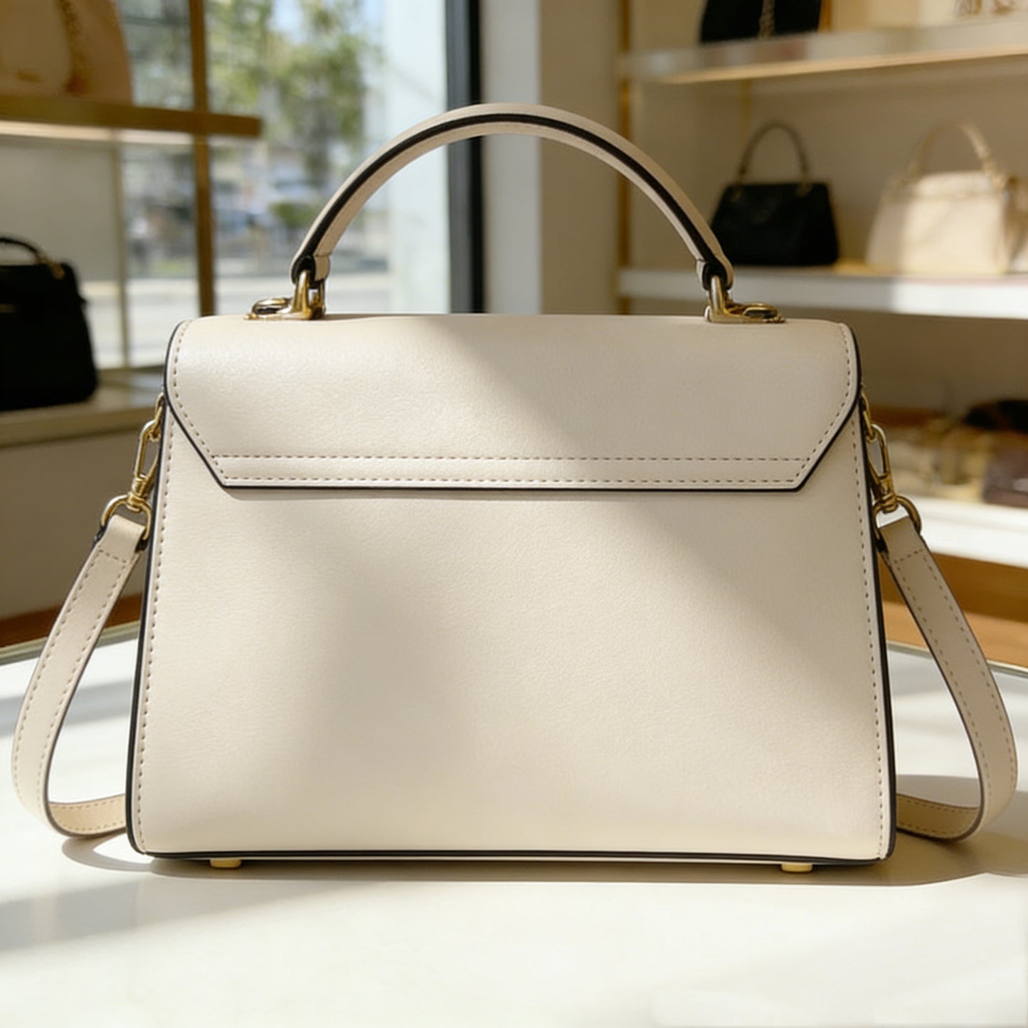 【Boiluck Creamy Structured Handbag】—— Elegance Meets Everyday Functionality