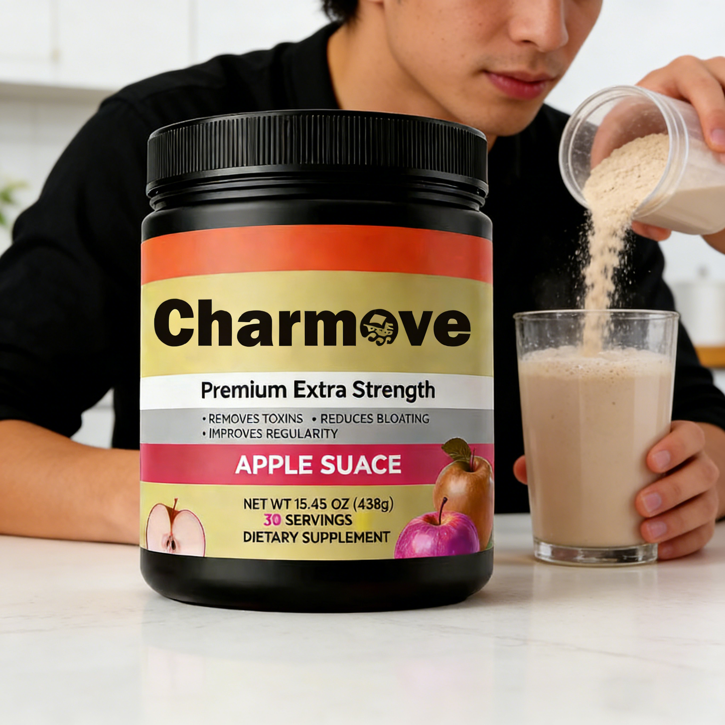 【Charmove Premium Extra Strength Apple Sauce Dietary Supplement】—— Gentle Gut Care & Detox Support
