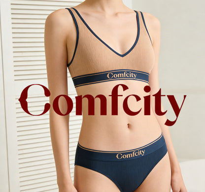 【Comfcity Two-Tone Ribbed Underwear Set】—— Your Daily Comfort & Stylish Essential