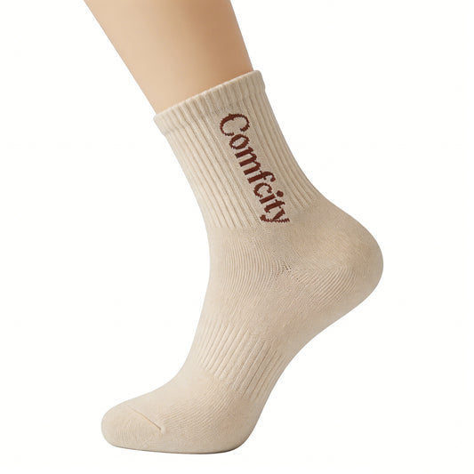 【Comfcity Ribbed Crew Socks】—— Your All-Day Comfort & Casual Style Essential