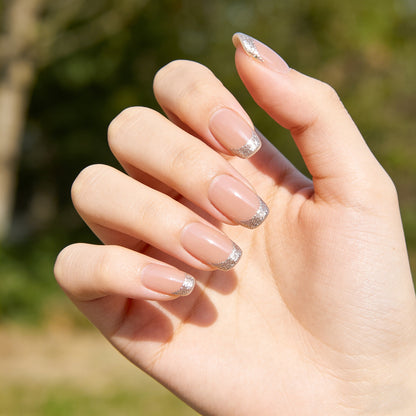 【DeerGeo Glitter French Tip False Nails】—— Effortless Salon-Quality Manicure at Home