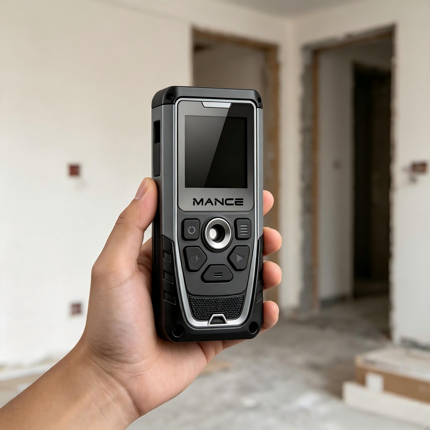 MANCE Laser Distance Measurer, Digital Laser Tape Measure with Bluetooth, Backlit LCD Display, Handheld Distance Meter for Construction, Home Renovation, Interior Decoration