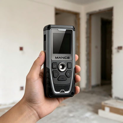 MANCE Laser Distance Measurer, Digital Laser Tape Measure with Bluetooth, Backlit LCD Display, Handheld Distance Meter for Construction, Home Renovation, Interior Decoration